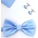 Set papion, batista si butoni bleu 